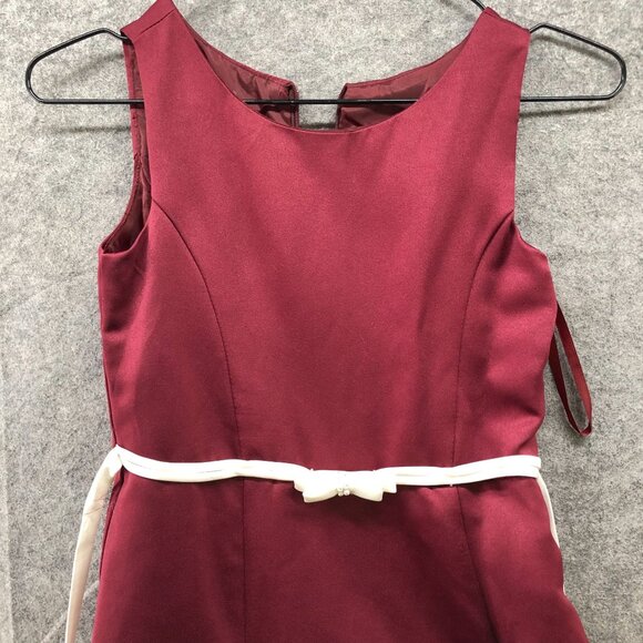 Angels NY Girls Size 10 Party Dress Burgundy Sleeveless A-Line Formal Midi - Picture 3 of 11